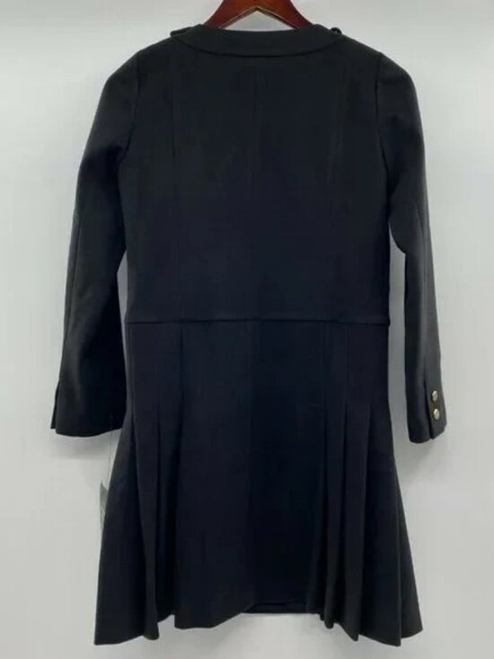 Tuckernuck Women's Black Whitney Mini Dress Pleated Gold Button Drop Waist sz M - Picture 7 of 9